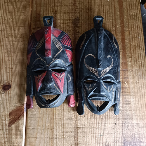 Pair hand carved - of, wooden