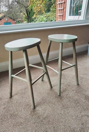 Pair vintage school lab stools - school,