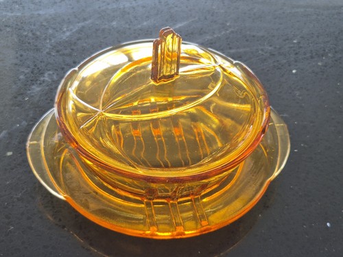 Art deco stolzle amber - art,