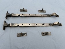 Vintage Crittall 1920 s 30s Brass Bronze Window Stay Handle Art Deco (Pair )