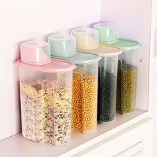 4 Pcs Airtight Cereal Containers Dispenser Food Storage Dry Food Kitchen 1.9L UK