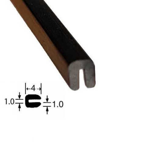Small black rubber channel - u,