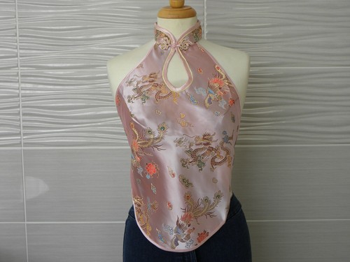Pink lady satin - pink, halter