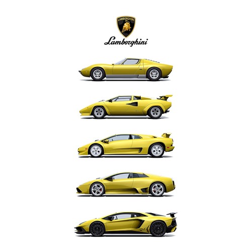 Yellow lamborghini evolution - yellow,