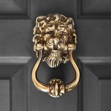 Lions Head Door Knocker - Aged
