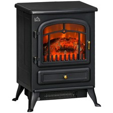 HOMCOM Fireplace Stove Heater Log Burning Flame Electric 950/1850W Living Room