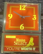 VTG 1993 WINSTON SELECT Light Clock You’re Worth It Man Cave Bar Tavern -NICE!!