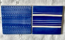 Whittard of Chelsea handpainted Coasters X2 stripes and dots