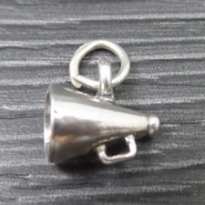 Vintage Sterling Silver Smaller Mega Phone Cheerleader 3D Pendant Charm