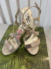Fabulous Dune Maya Metallic Gold Strap Size 5 VGC 4.5 Inch Heel Sandals Shoes