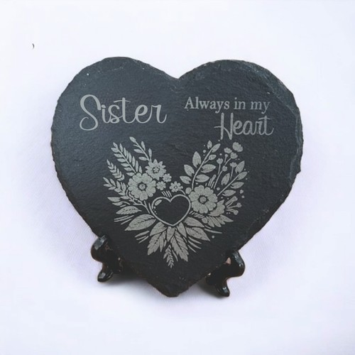 Memorial plaque heart slate - memorial,