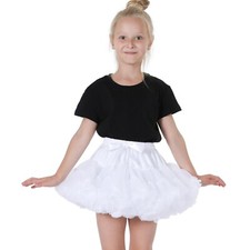 White Girls Kids Tutu Skirt Dance Tutu Petticoat Party Dress Ballet Fluffy Layer