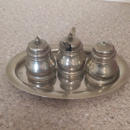Silver cruet set - silver, salt