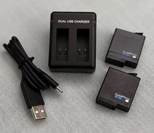 2 x Genuine GoPro Hero7/6/5 Black  battery + Dual Battery Charger (OEM)