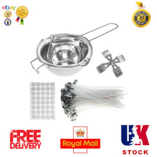 DIY Candle Making Kit with Double Spout Boiler Pot 120 Wicks Wick Holders