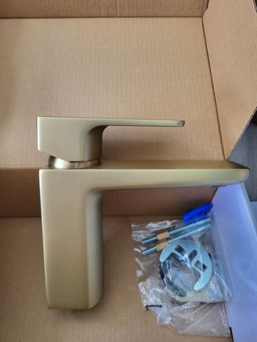 Brushed brass gold basin - gold, mixer