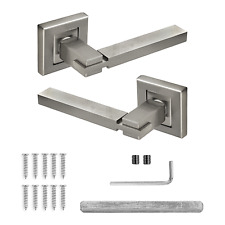 Chrome Internal Door Handles Designer Brushed Nickel  Lever On Square Rose
