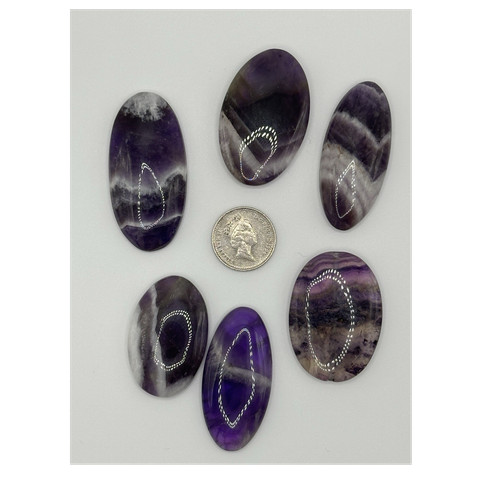 Set purple white amethyst - set,