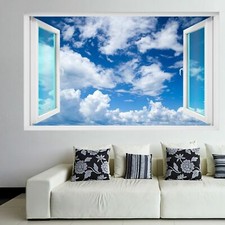 Blue Sky Clouds 3D Wall Art
