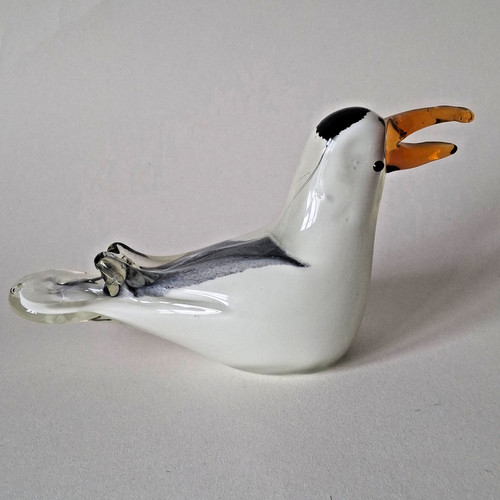 Murano glass seagull - murano, 1970s