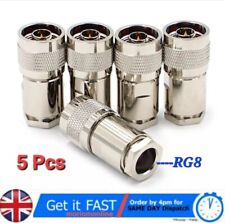 5pcs N Type Male Plug for RG213 LMR400 Westflex 103 RG8, Clamp Compression Plug