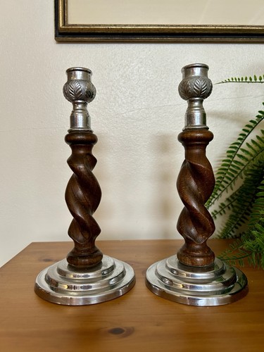 Pair vintage english barley - pair,