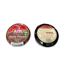 45 ml KIWI Brown Shoe Boot Polish Wax Glossy Shines Nourishes Protects