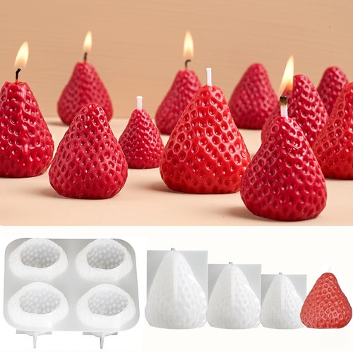 Strawberry silicone candle - 3d,