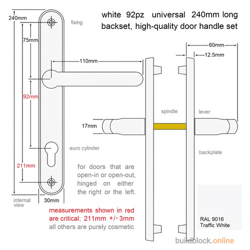 White upvc door - white,