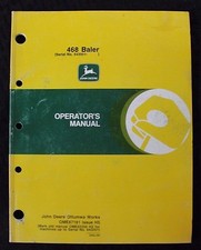 GENUINE JOHN DEERE 468 SERIES BALER OPERATORS MANUAL SER. #943,001 & UP NICE 1