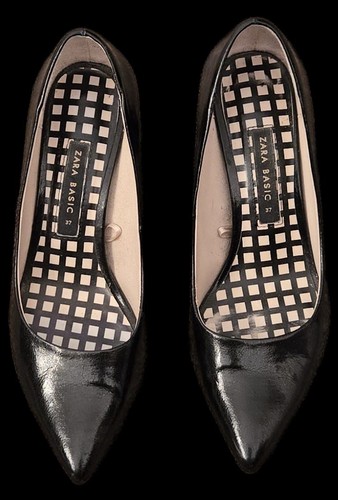 Zara black block heels - zara,