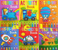 MINI COLOURING BOOKS for Kids A6 Party Bags Filler Boys-Girls Coluring books