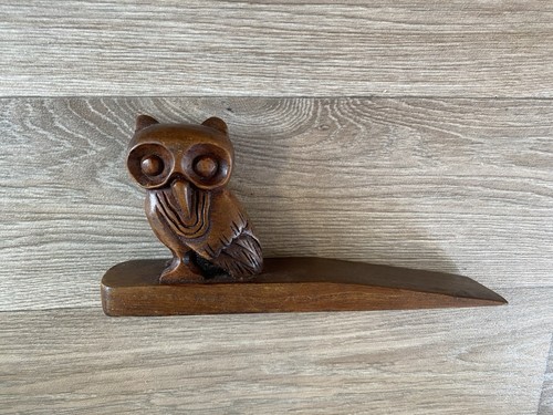 Wooden carved owl door wedge - wooden,