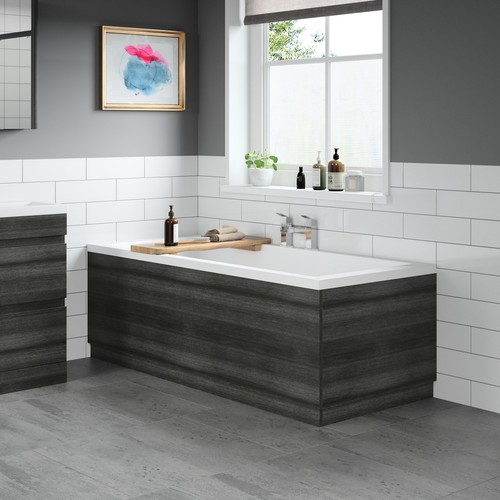 Grey wood bath panel - wood,
