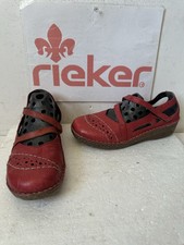 Rieker Red Leather Shoes Size