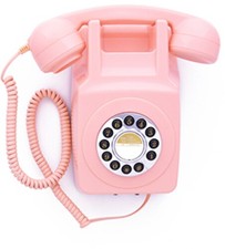 GPO Retro GPO746WPK 746 Wall Mount Push Button Telephone - Pink [New ] Pink