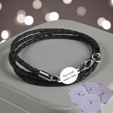 Engraved Bracelet, Leather