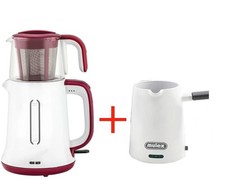 Electric Turkish Tea Coffee Maker Caydanlik Teapot Tea Pot White 2 in 1 From UK