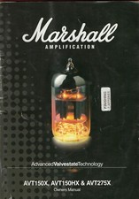 MARSHALL Amplifier  AVT150X, AVT150HX & AVT275X-Owners Manual-68pages + fold out