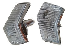 ukscooters VESPA PX 125 150 200 LML T5 P REAR CHROME INDICATORS WHITE PAIR NEW