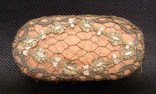 Rare Antique Silk & Cardboard Rouge & Compact Purse 1910-1920