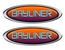 Two Bayliner oval Stickers for boat restoration 10 inch long