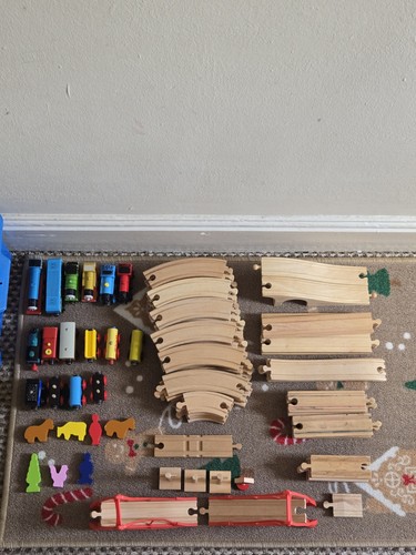 Wooden train set with - train,
