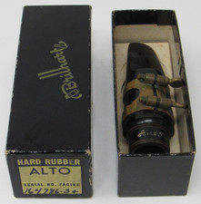 VINTAGE with BOX Brilhart Hard Rubber Alto Saxophone Mouthpiece 3" ALL ORIGINAL