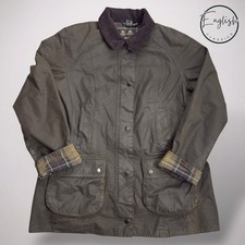 Barbour Classic Beadnell Wax Jacket Ladies UK 14 Olive