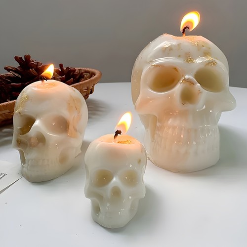Skull silicone candle mold - silicone,
