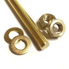 M3-M10 Brass Threaded Bar + FULL NUTS + WASHERS - Rod Studding 3,4,6,8 and 10mm