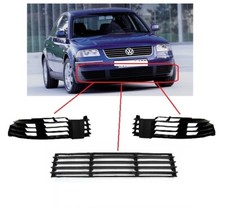 FOR VW PASSAT B5.5 01-05 FRONT BUMPER FOG LIGHT COVER SET WITH CENTER GRILLE