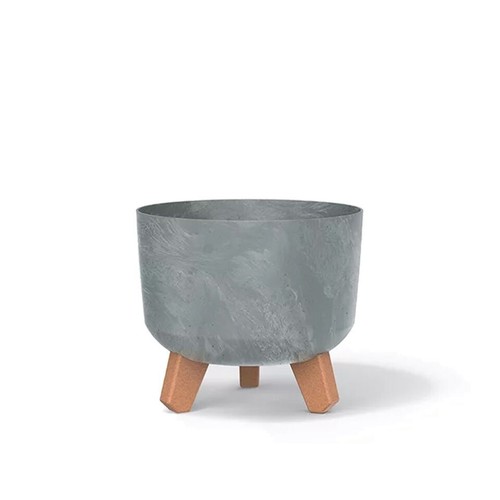 Round concrete look planter - round,