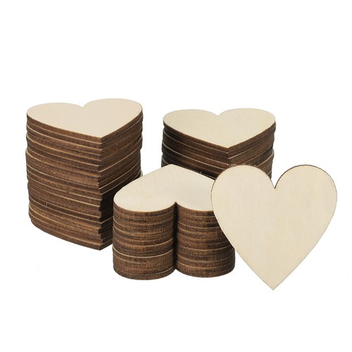 50mm wooden hearts pack - 50,